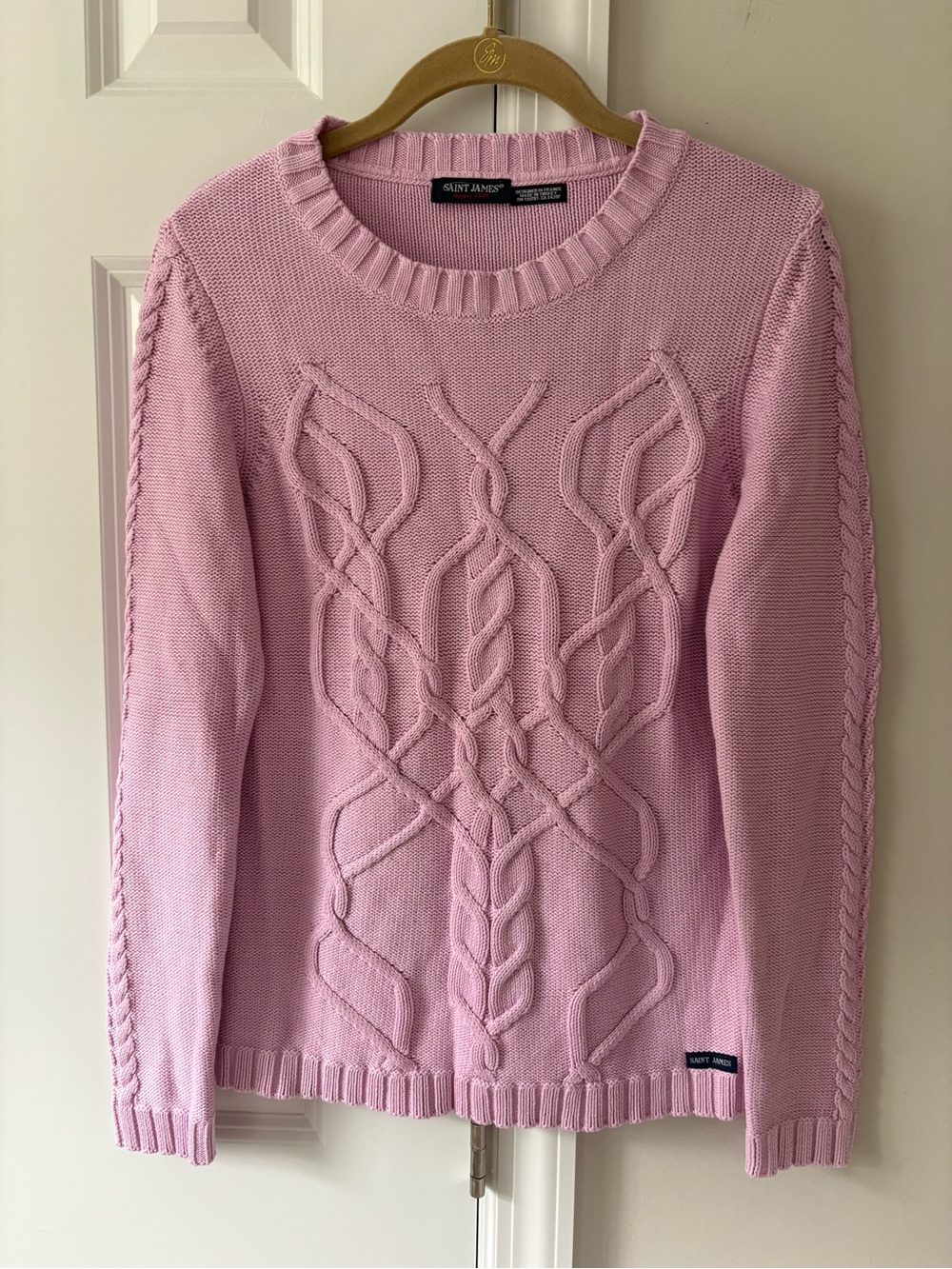 Saint James Cable-knit crewneck sweater